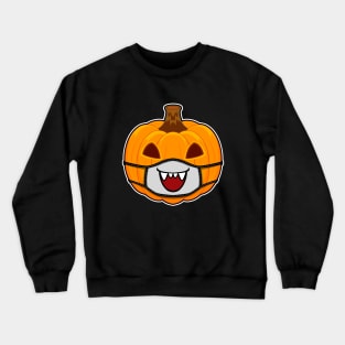 Happy Pumpkin Halloween with Smiling Mask Crewneck Sweatshirt